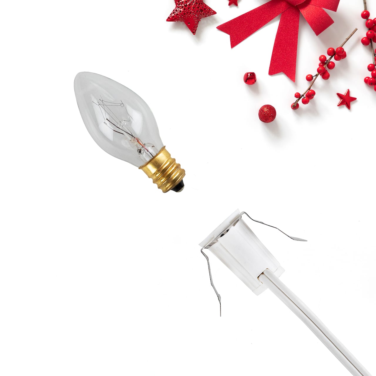 Christmas Village 6ft. White Replacement C7 Single Light Cord